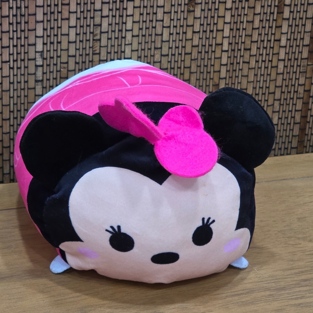Disney Tsum Tsum Minnie Mouse Sushi Roll Plush Pink Black 10 inch 88289 Pink